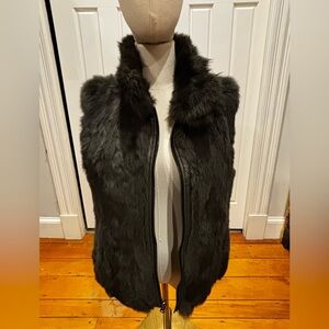 Adrienne Landau Green 💯  real Fur Vest